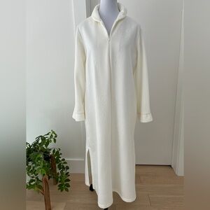 JONES NEW YORK Rose Jacquard Ivory Colour Zip Front Robe Sleepwear Loungewear